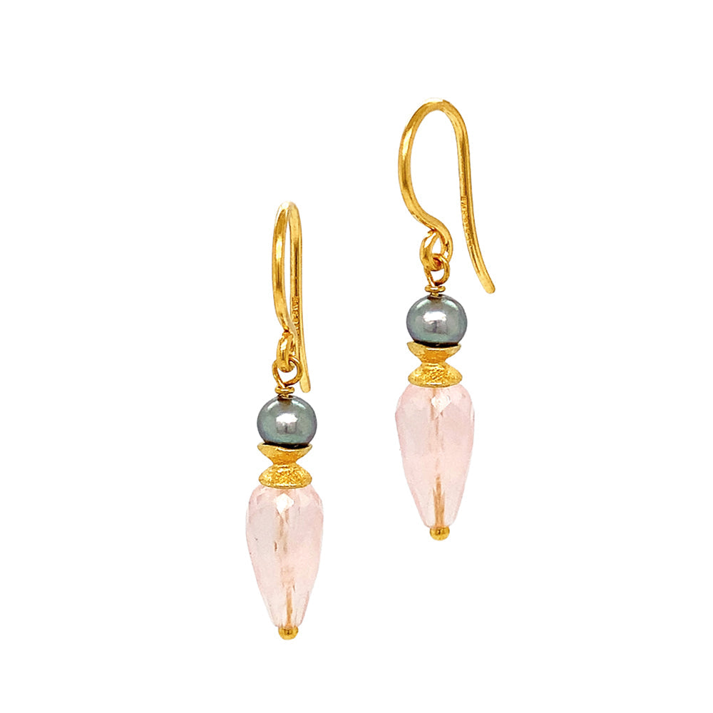 Classical Silver Hoop Earring Handmade Natural Rose Quartz Gemstone Dangle  Earring at Rs 450/pair | Sterling Silver Earrings in Jaipur | ID:  27139788248